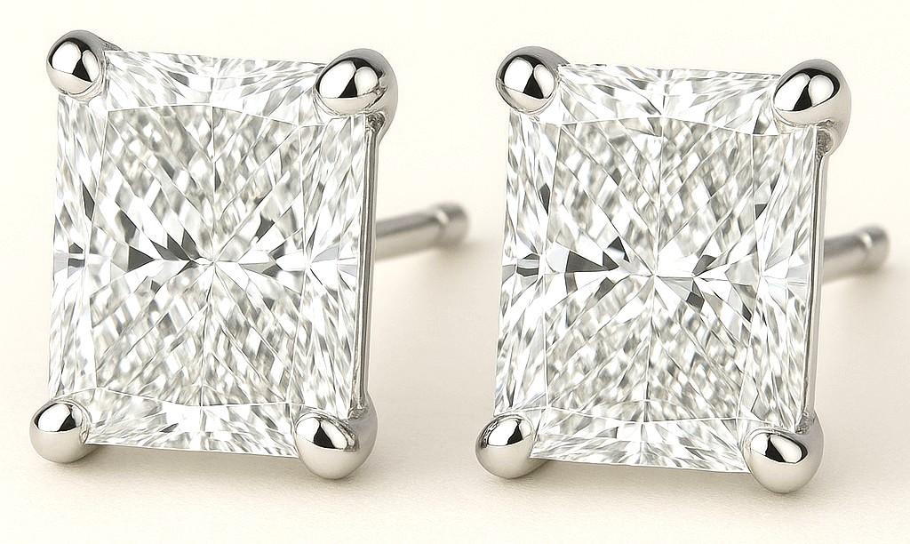 New 1.93 Carats Lab Grown Diamond Stud Earrings E-F, SI1 | Estimated Retail Value: $4,500 (UGL & IGI Certs) at PristineAuction.com New 1.93 Carats Lab Grown Diamond Stud Earrings E-F, SI1 | Estimated Retail Value: $4,500 (UGL & IGI Certs) at PristineAuction.com