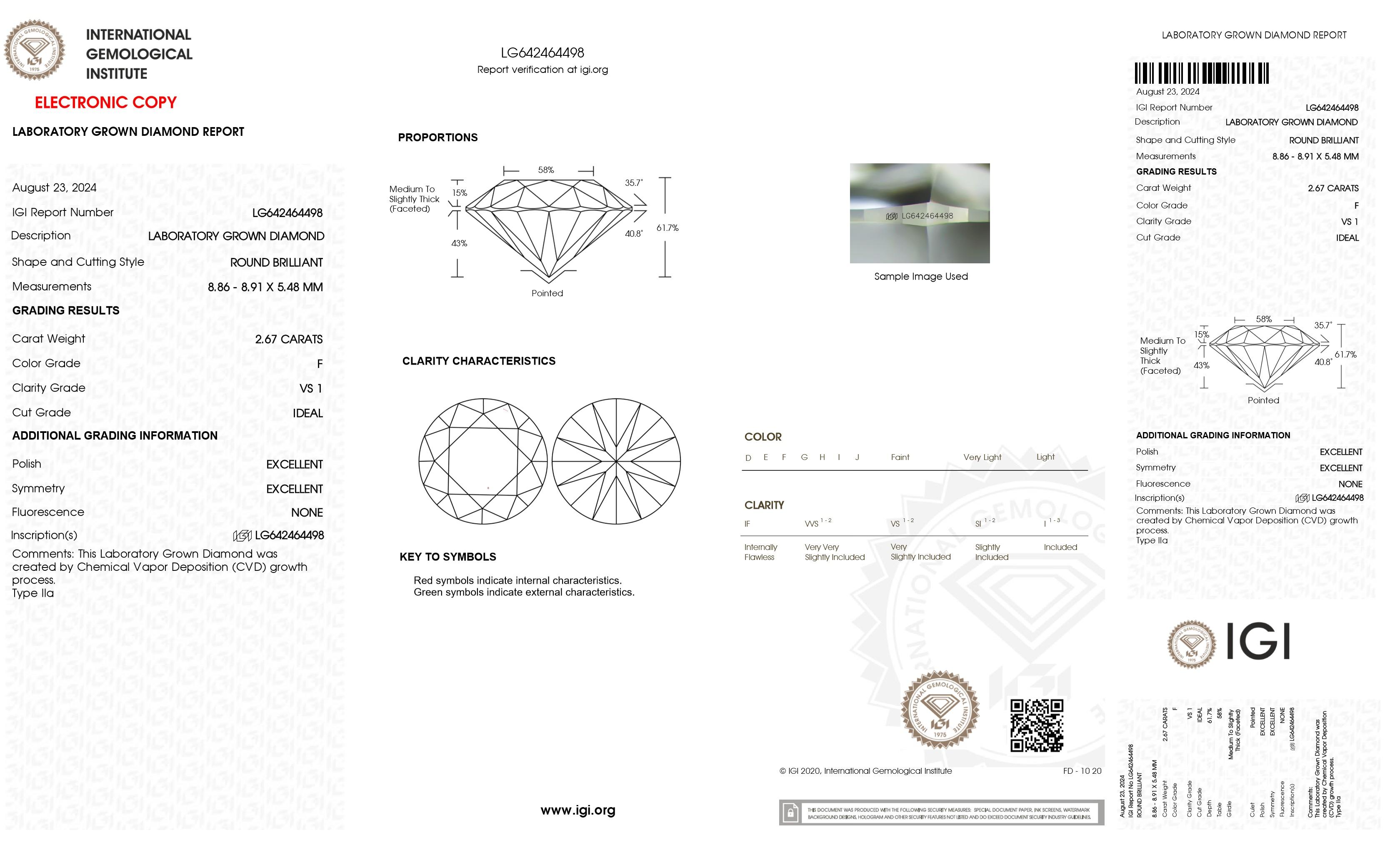 New 3.53 Carats Lab Grown 3 Diamond Ring E-F, VS1 | Estimated Retail Value: $6,500 (UGL & IGI Certs) at PristineAuction.com New 3.53 Carats Lab Grown 3 Diamond Ring E-F, VS1 | Estimated Retail Value: $6,500 (UGL & IGI Certs) at PristineAuction.com