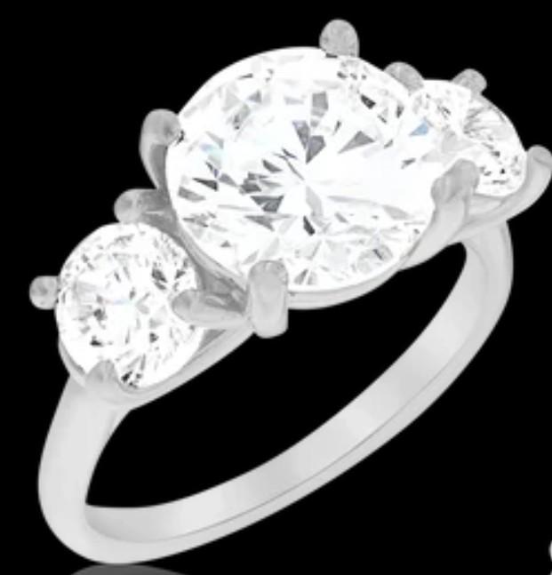 New 3.53 Carats Lab Grown 3 Diamond Ring E-F, VS1 | Estimated Retail Value: $6,500 (UGL & IGI Certs) at PristineAuction.com New 3.53 Carats Lab Grown 3 Diamond Ring E-F, VS1 | Estimated Retail Value: $6,500 (UGL & IGI Certs) at PristineAuction.com