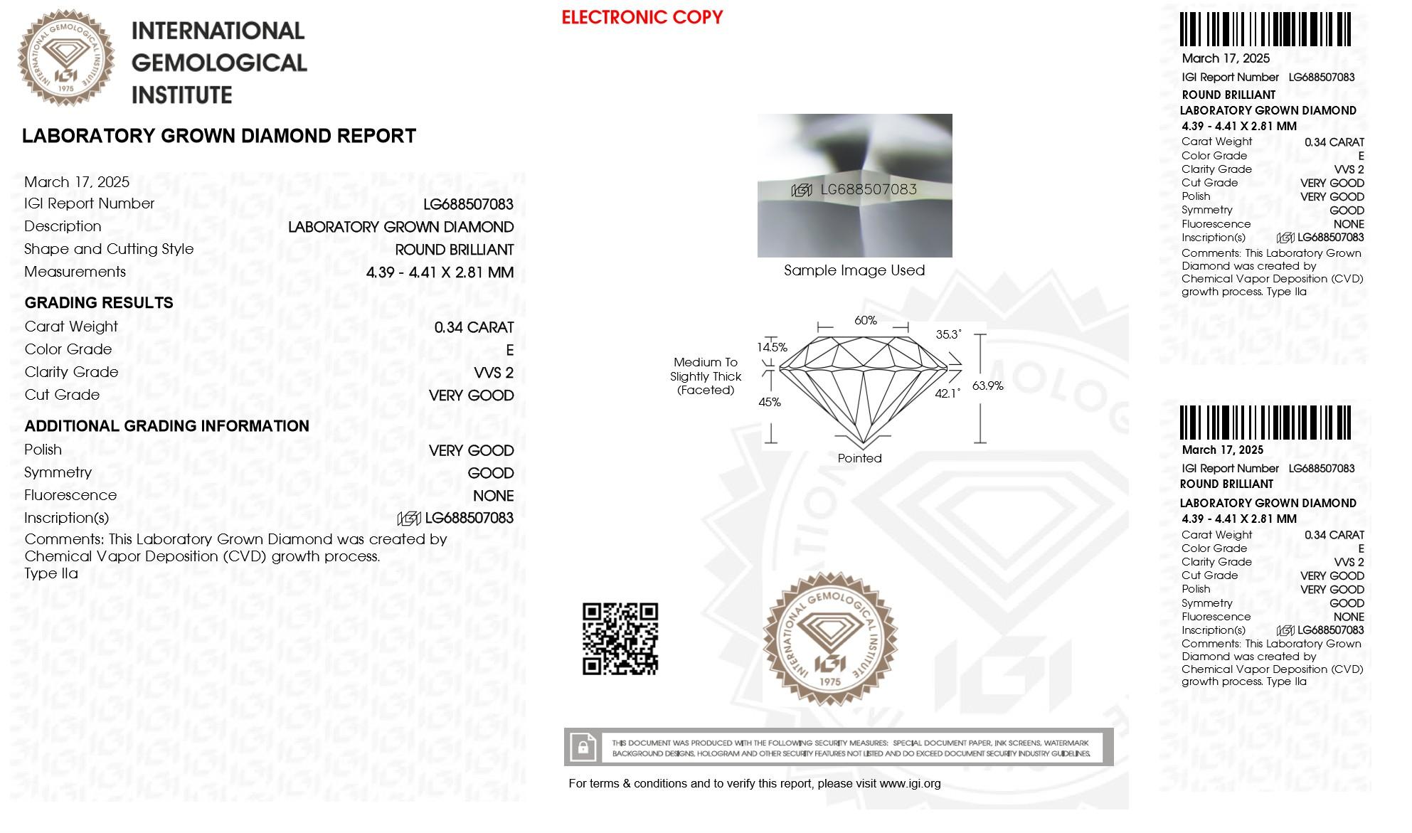 New 2.72 Carats Lab Grown 3 Diamond Ring E, VVS2 | Estimated Retail Value: $5,200 (UGL & IGI Certs) at PristineAuction.com New 2.72 Carats Lab Grown 3 Diamond Ring E, VVS2 | Estimated Retail Value: $5,200 (UGL & IGI Certs) at PristineAuction.com