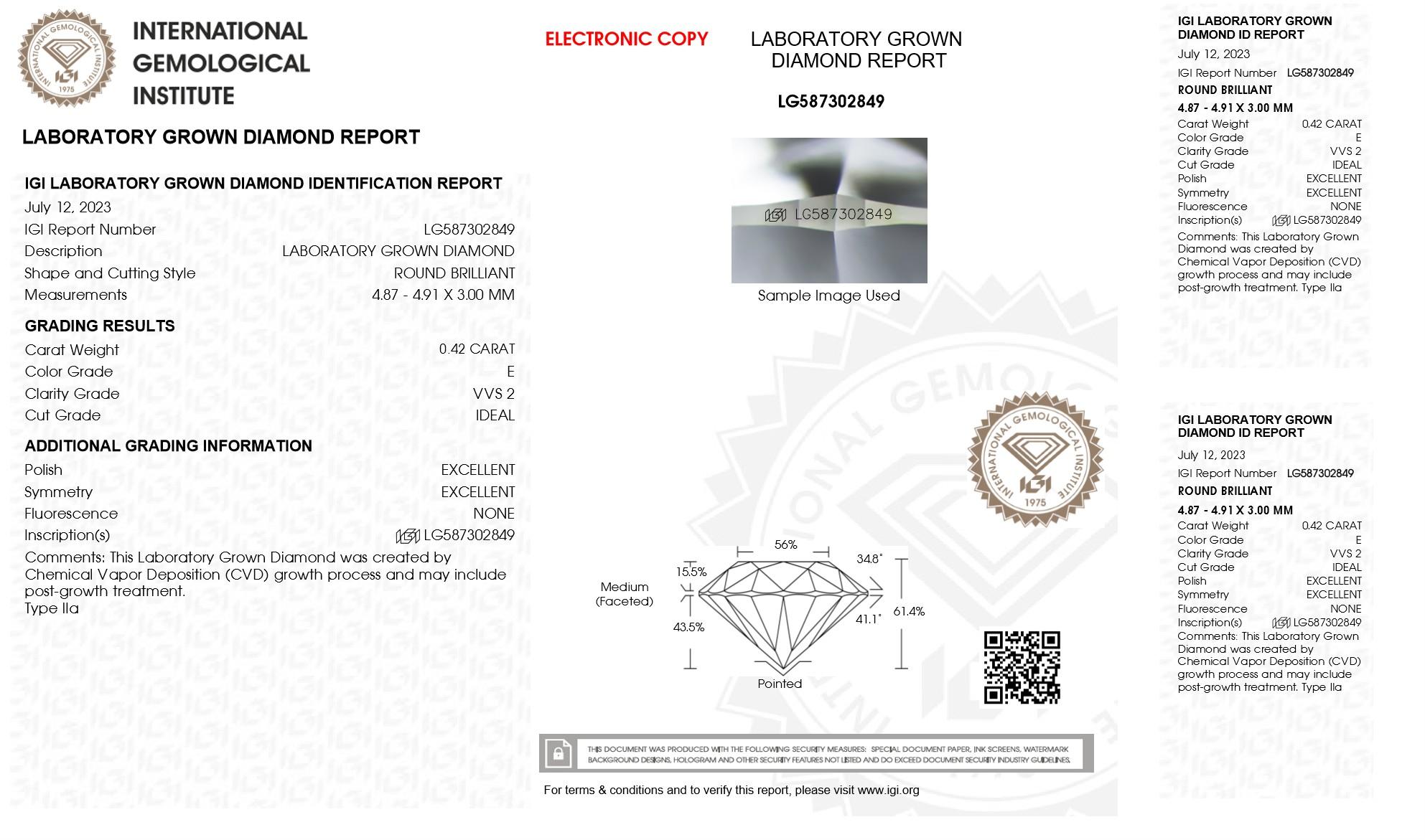 New 4.94 Carats Lab Grown 3 Diamond Ring E, VVS2 | Estimated Retail Value: $8,500 (UGL & IGI Certs) at PristineAuction.com New 4.94 Carats Lab Grown 3 Diamond Ring E, VVS2 | Estimated Retail Value: $8,500 (UGL & IGI Certs) at PristineAuction.com