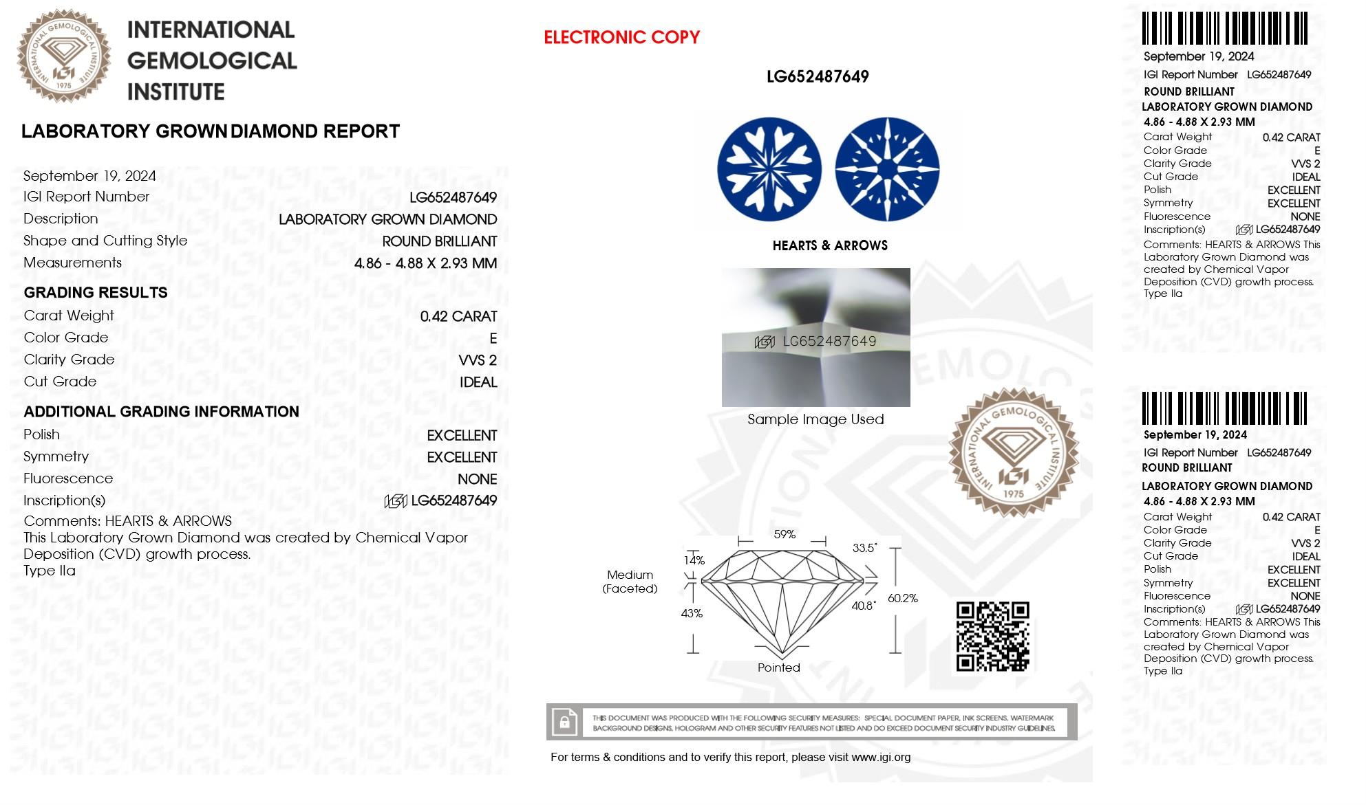 New 4.94 Carats Lab Grown 3 Diamond Ring E, VVS2 | Estimated Retail Value: $8,500 (UGL & IGI Certs) at PristineAuction.com New 4.94 Carats Lab Grown 3 Diamond Ring E, VVS2 | Estimated Retail Value: $8,500 (UGL & IGI Certs) at PristineAuction.com