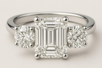 New 4.94 Carats Lab Grown 3 Diamond Ring  E, VVS2 | Estimated Retail Value: $8,500 (UGL & IGI Certs) at PristineAuction.com