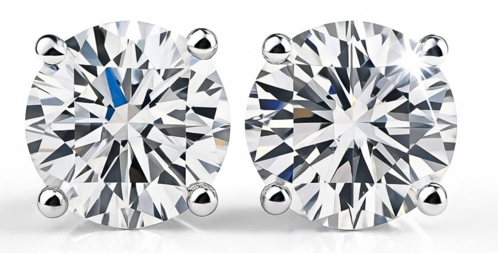 Platinum New 7.48 Carats Lab Grown Diamond Stud Earrings G, VS2 | Estimated Retail Value: $13,250 (UGL & IGI Certs) at PristineAuction.com Platinum New 7.48 Carats Lab Grown Diamond Stud Earrings G, VS2 | Estimated Retail Value: $13,250 (UGL & IGI Certs) at PristineAuction.com