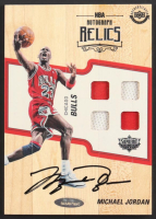 Michael Jordan Signed 2016-17 Upper Deck Supreme Hard Court Game-Worn Quad Relics #ARMJ (UDA & GOAT) at PristineAuction.com