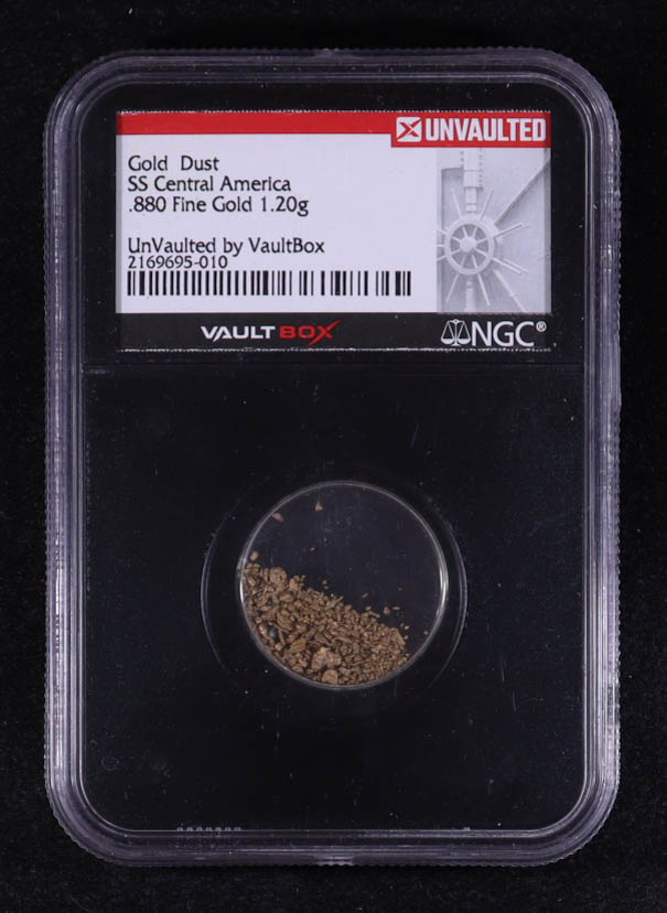 Gold Dust SS Central America 1.20g Shipwreck Recovered .880 Fine Gold (NGC) at PristineAuction.com Gold Dust SS Central America 1.20g Shipwreck Recovered .880 Fine Gold (NGC) at PristineAuction.com