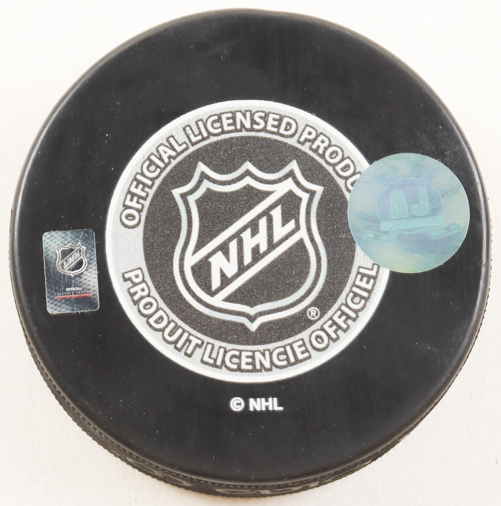 Bowen Byram Signed 2019 NHL Draft Logo Hockey Puck Inscribed "4th Pick" (AJ's Sports) at PristineAuction.com Bowen Byram Signed 2019 NHL Draft Logo Hockey Puck Inscribed "4th Pick" (AJ's Sports) at PristineAuction.com