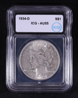 1934-D Peace Silver $1 Dollar (ICG AU55) at PristineAuction.com