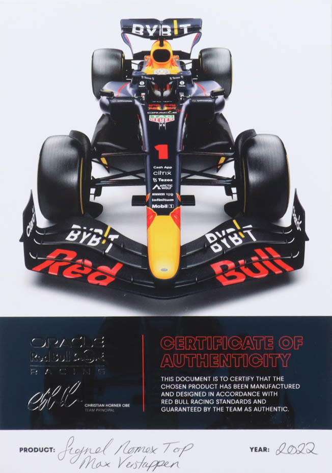 Max Verstappen Signed 2022 Red Bull Racing Shirt (Oracle) at PristineAuction.com Max Verstappen Signed 2022 Red Bull Racing Shirt (Oracle) at PristineAuction.com