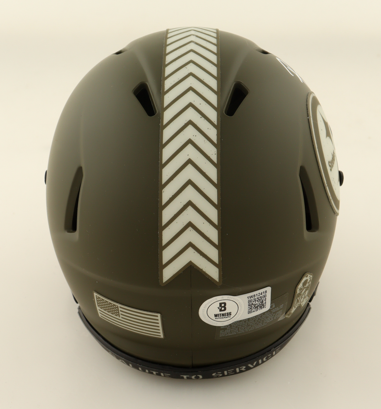 Roman Wilson Signed Steelers Salute To Service Alternate Speed Mini Helmet (Beckett) at PristineAuction.com Roman Wilson Signed Steelers Salute To Service Alternate Speed Mini Helmet (Beckett) at PristineAuction.com