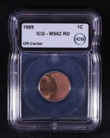 1989 Lincoln Memorial 1C Cent - Mint Error, Struck Off-Cent (ICG MS62 RD) at PristineAuction.com