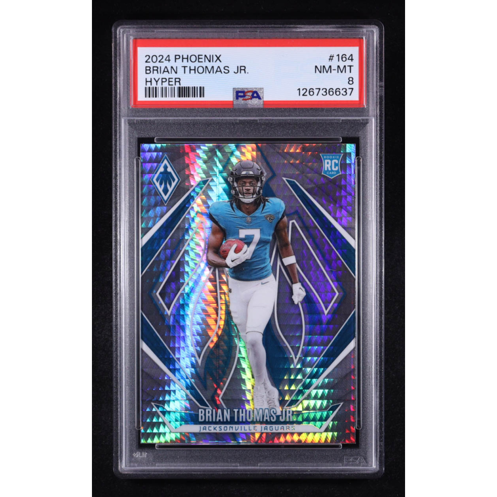 Brian Thomas Jr. 2024 Panini Phoenix Hyper #164 RC (PSA 8) at PristineAuction.com