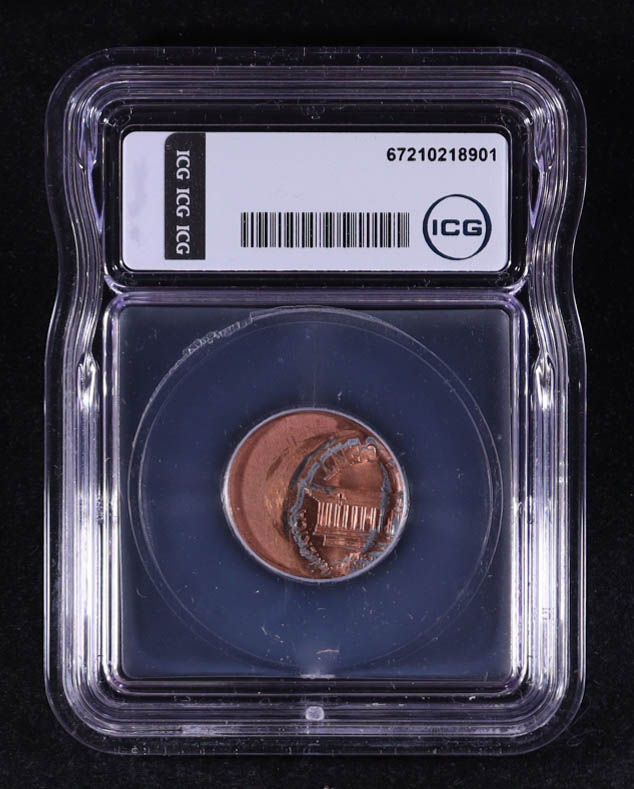 1989 Lincoln Memorial 1C Cent - Mint Error, Struck Off-Cent (ICG MS64 RD) at PristineAuction.com 1989 Lincoln Memorial 1C Cent - Mint Error, Struck Off-Cent (ICG MS64 RD) at PristineAuction.com