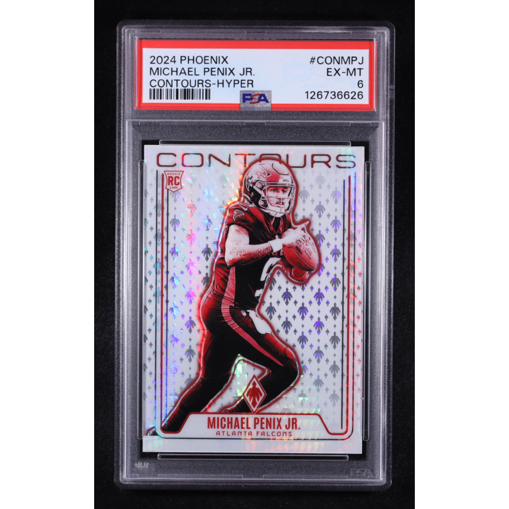 Michael Penix Jr. 2024 Panini Phoenix Contours Hyper #3 RC (PSA 6) at PristineAuction.com