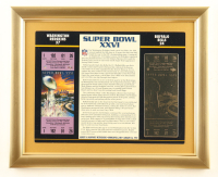 Super Bowl XXVI Commemorative Score Card with 23KT Gold Ticket Framed Display at PristineAuction.com