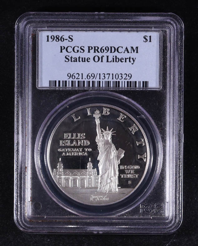 1986-S Statue of Liberty Commemorative Silver $1 Dollar (PCGS PR69DCAM) at PristineAuction.com 1986-S Statue of Liberty Commemorative Silver $1 Dollar (PCGS PR69DCAM) at PristineAuction.com