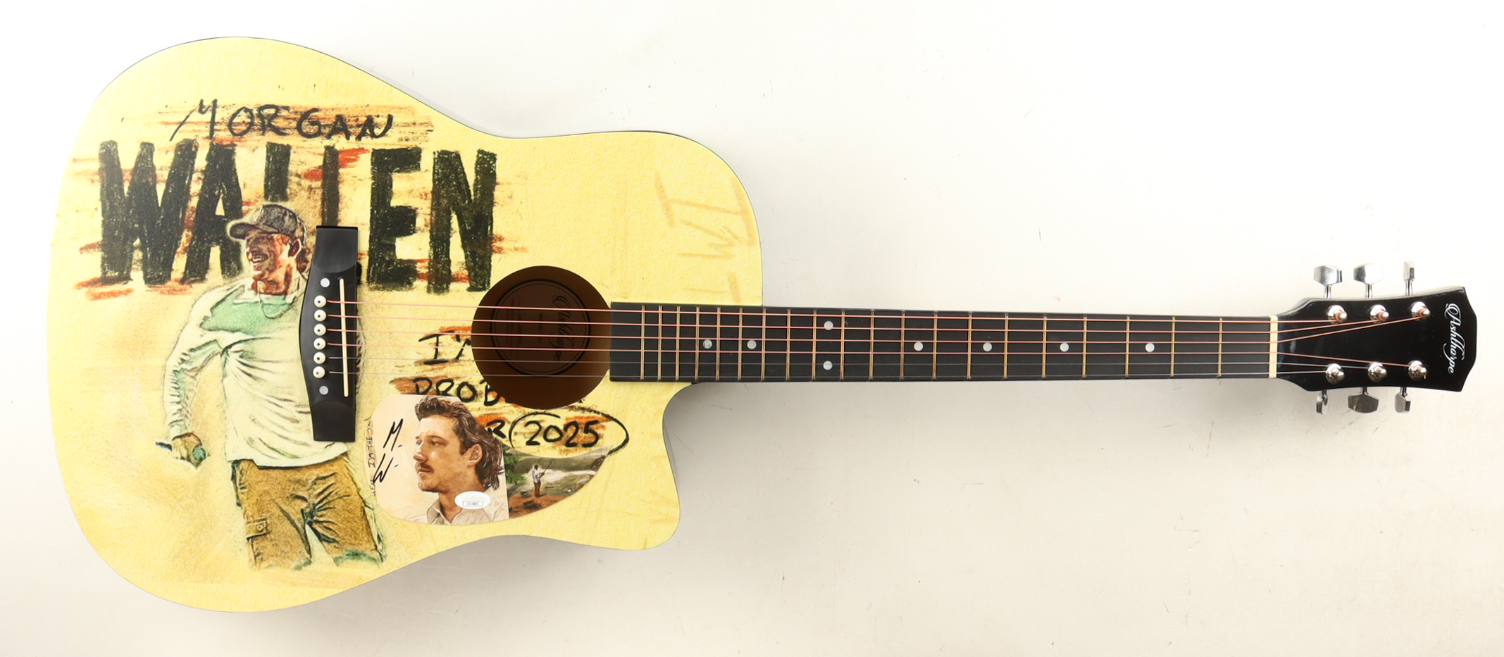 Morgan Wallen Guitar with Signed Custom Insert Pickguard (JSA) at PristineAuction.com Morgan Wallen Guitar with Signed Custom Insert Pickguard (JSA) at PristineAuction.com