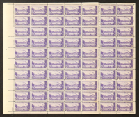 U.S. Postage 3&cent; "Alaska Territory" Stamp - Issued November 12th 1937 - Full Original Uncut Sheet Of (50) Stamps at PristineAuction.com
