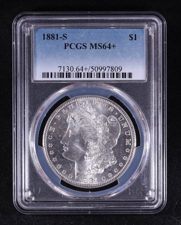 1881-S Morgan Silver $1 Dollar (PCGS MS64+) at PristineAuction.com 1881-S Morgan Silver $1 Dollar (PCGS MS64+) at PristineAuction.com