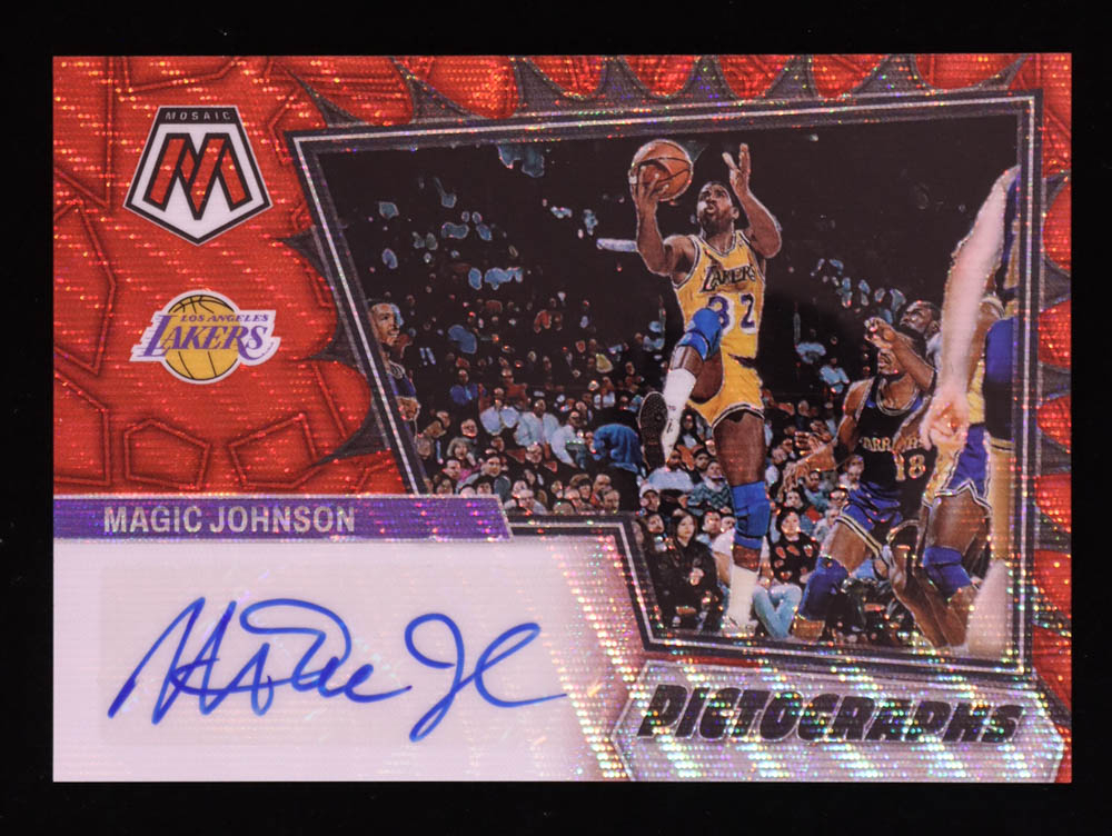 Magic Johnson 2022-23 Panini Mosaic Pictographs Mosaic Red Wave #4