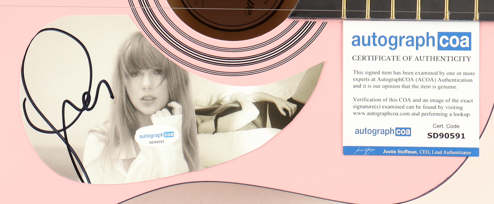 Taylor Swift Guitar with Signed Custom Insert Pickguard (ACOA) at PristineAuction.com Taylor Swift Guitar with Signed Custom Insert Pickguard (ACOA) at PristineAuction.com