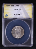 1935 Washington 25C Silver Quarter (ANACS AU58) at PristineAuction.com