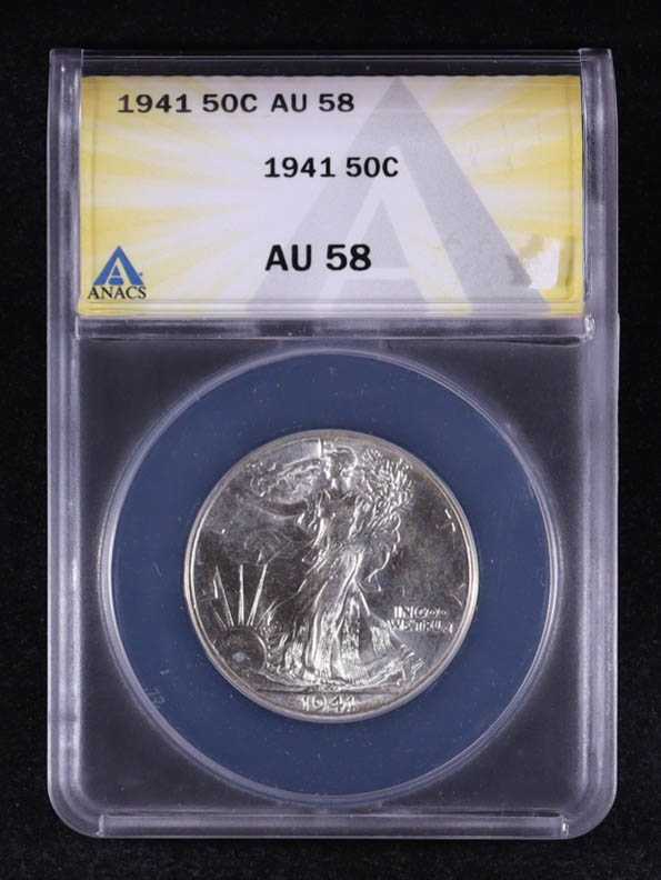 1941 Walking Liberty 50C Silver Half Dollar (ANACS AU58) at PristineAuction.com 1941 Walking Liberty 50C Silver Half Dollar (ANACS AU58) at PristineAuction.com