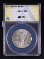 1941-D Walking Liberty 50C Silver Half Dollar (ANACS AU58) at PristineAuction.com