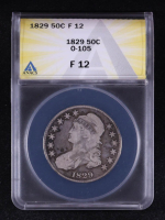 1829 Capped Bust 50C Silver Half Dollar, O-105 / R1 (ANACS F12) at PristineAuction.com
