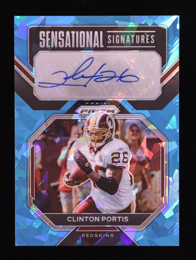 Clinton Portis 2022 Panini Prizm Sensational Signatures Prizms Blue Ice #12 #56/99 at PristineAuction.com Clinton Portis 2022 Panini Prizm Sensational Signatures Prizms Blue Ice #12 #56/99 at PristineAuction.com