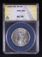 1945 Walking Liberty 50C Silver Half Dollar (ANACS AU55) at PristineAuction.com