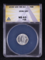 1936 Mercury 10C Silver Dime, Full Split Bands (ANACS MS63 FSB) at PristineAuction.com