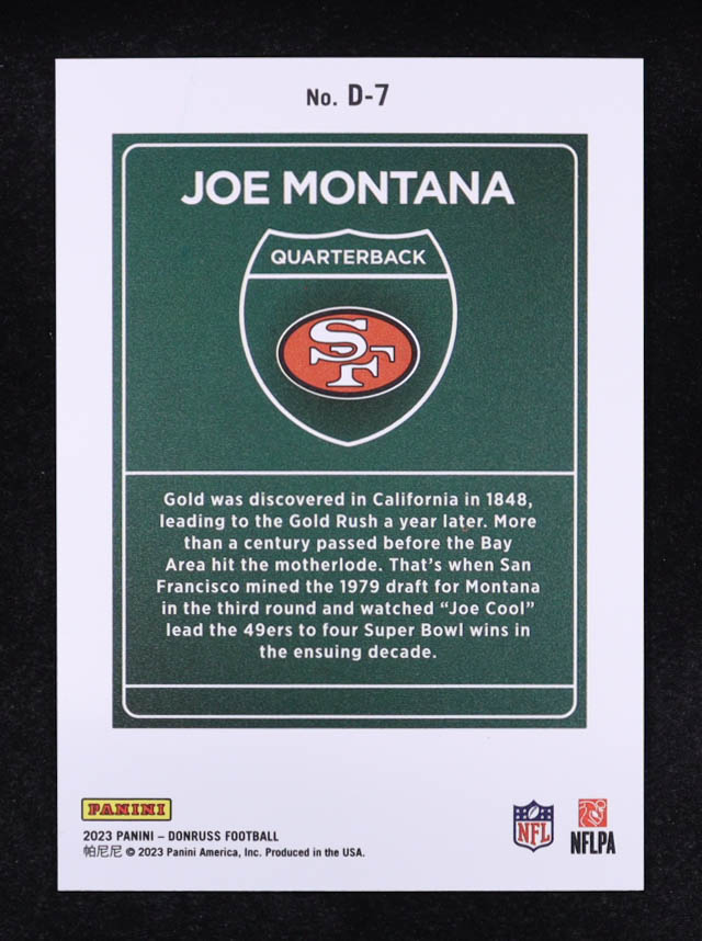 Joe Montana 2023 Donruss Downtown #7 at PristineAuction.com Joe Montana 2023 Donruss Downtown #7 at PristineAuction.com