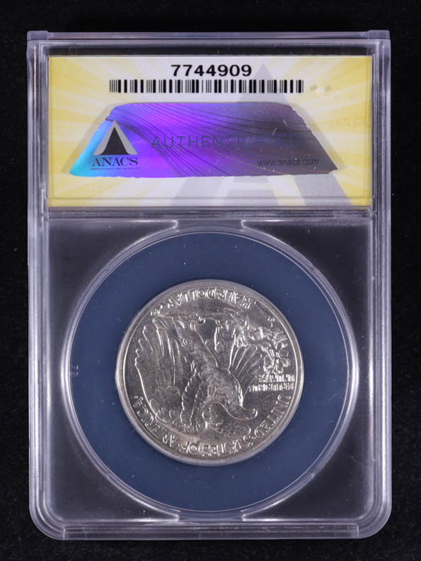 1944-D Walking Liberty 50C Silver Half Dollar (ANACS AU58) at PristineAuction.com 1944-D Walking Liberty 50C Silver Half Dollar (ANACS AU58) at PristineAuction.com