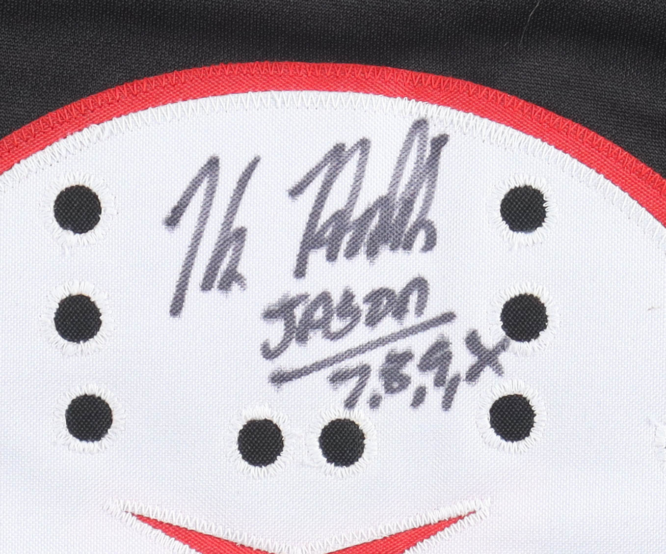 Kane Hodder Signed Jason Voorhees "Friday the 13th" Jersey Inscribed "Jason 7, 8, 9, X" (PA COA) at PristineAuction.com Kane Hodder Signed Jason Voorhees "Friday the 13th" Jersey Inscribed "Jason 7, 8, 9, X" (PA COA) at PristineAuction.com