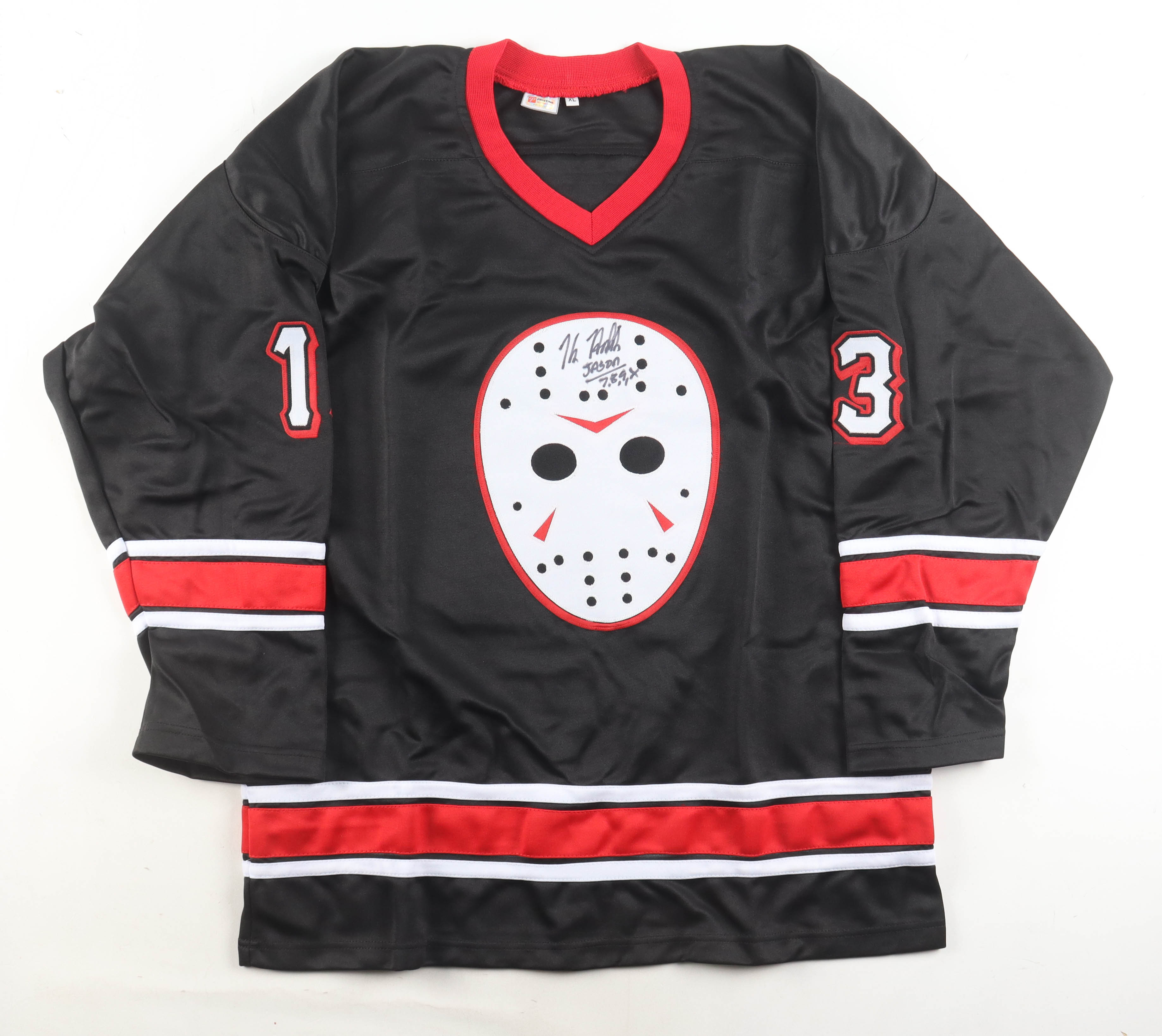 Kane Hodder Signed Jason Voorhees "Friday the 13th" Jersey Inscribed "Jason 7, 8, 9, X" (PA COA) at PristineAuction.com Kane Hodder Signed Jason Voorhees "Friday the 13th" Jersey Inscribed "Jason 7, 8, 9, X" (PA COA) at PristineAuction.com
