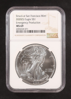 2020-(S) American Silver Eagle, Emergency Production - Struck at San Francisco Mint (NGC MS69) at PristineAuction.com