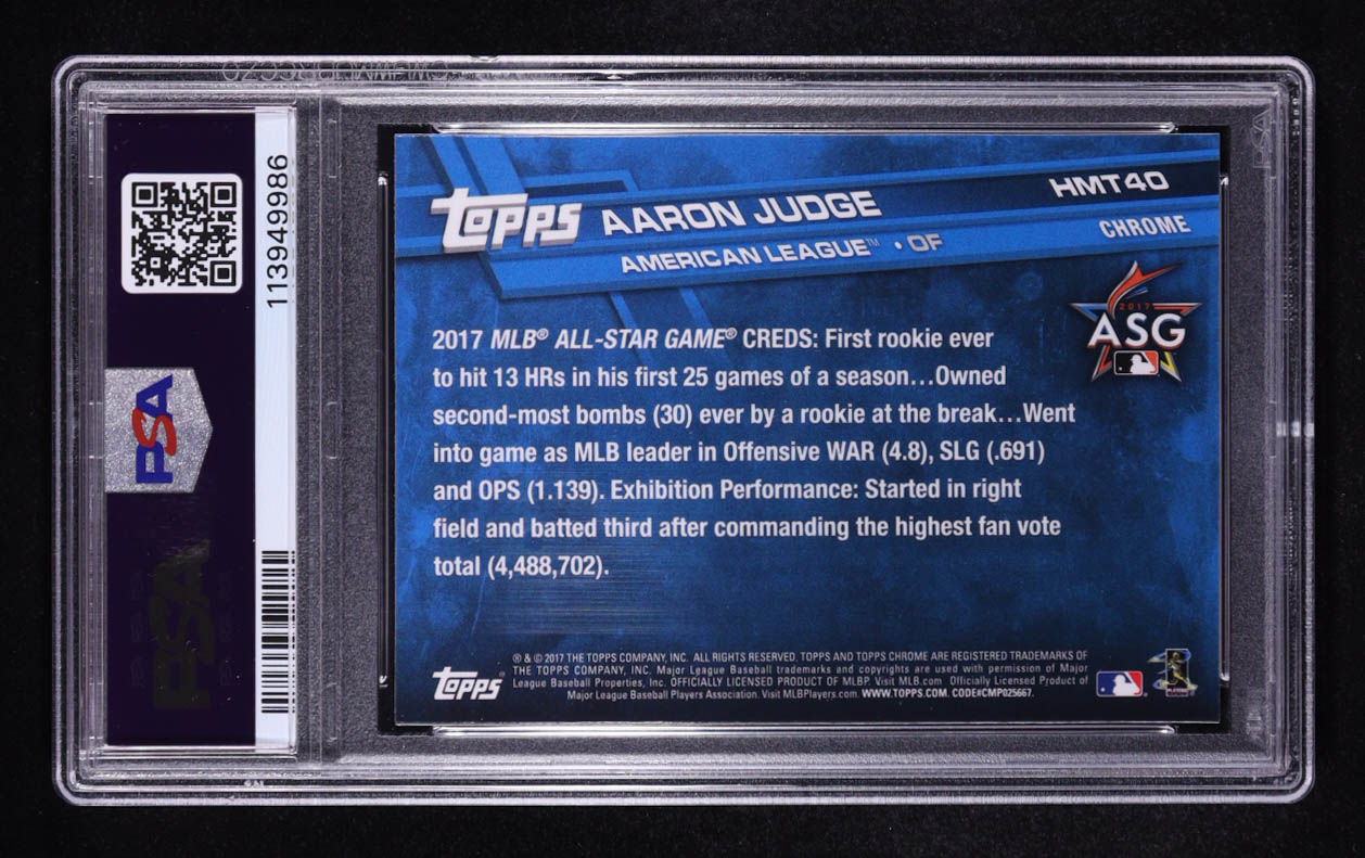 Aaron Judge 2017 Topps Chrome Update #HMT40 AS RC (PSA 10) at PristineAuction.com Aaron Judge 2017 Topps Chrome Update #HMT40 AS RC (PSA 10) at PristineAuction.com