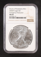 2020-(P) American Silver Eagle, Emergency Production - Struck at Philadelphia Mint (NGC MS69) at PristineAuction.com