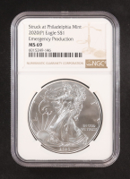 2020-(P) American Silver Eagle, Emergency Production - Struck at Philadelphia Mint (NGC MS69) at PristineAuction.com