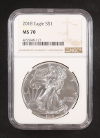 2018 American $1 Dollar Silver Eagle (NGC MS70) at PristineAuction.com