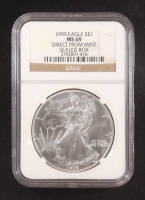 1999 American$1 Dollar Silver Eagle - Direct From Mint Sealed Box (NGC MS69) at PristineAuction.com