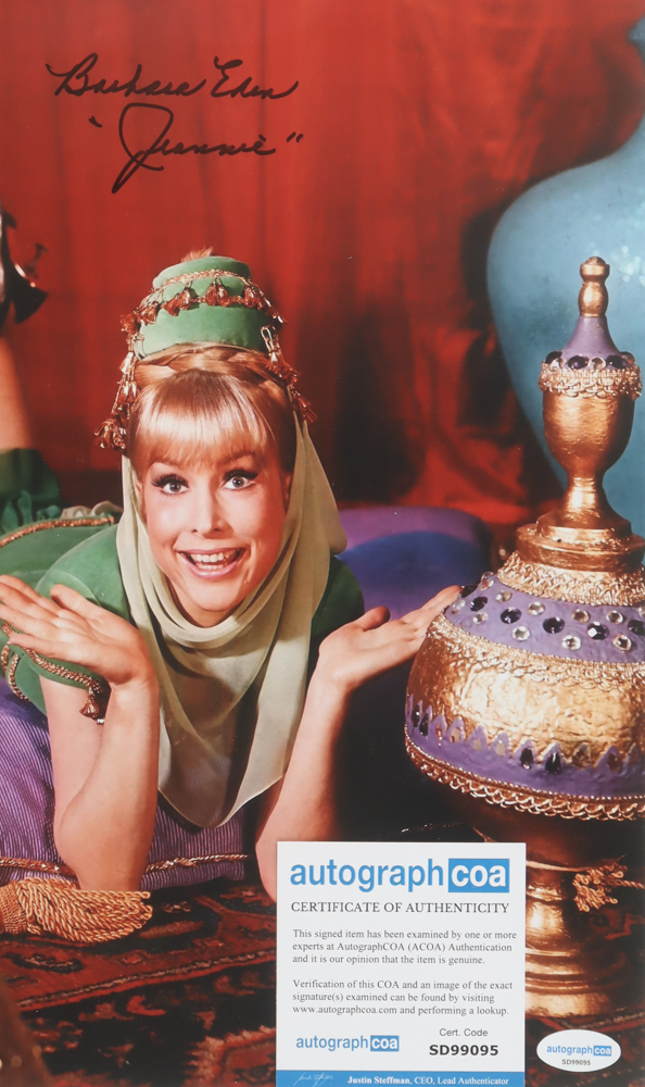 Barbara Eden Signed "I Dream of Jeannie" 11x14 Photo Inscribed "Jeannie" (ACOA) at PristineAuction.com Barbara Eden Signed "I Dream of Jeannie" 11x14 Photo Inscribed "Jeannie" (ACOA) at PristineAuction.com