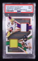 Joe Burrow / Justin Herbert 2022 Immaculate Collection Collegiate Immaculate Dual Jerseys Gold #2 #22/25 (PSA 9) at PristineAuction.com