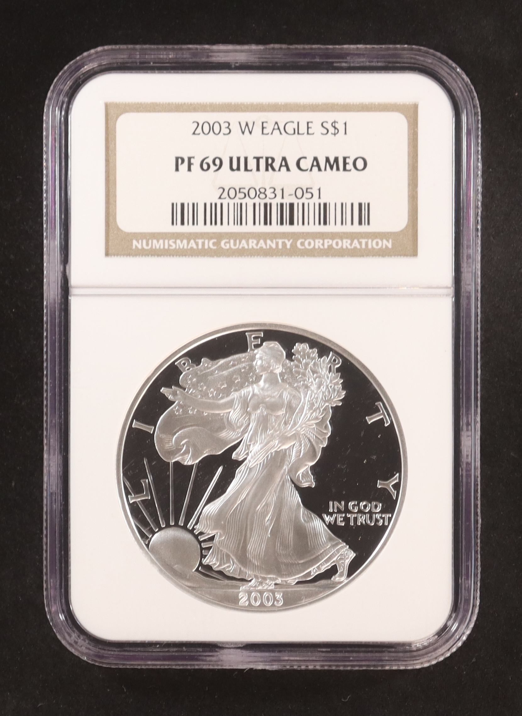 2003-(W) Proof American $1 Dollar Silver Eagle (NGC PF69 ULTRA CAMEO) at PristineAuction.com 2003-(W) Proof American $1 Dollar Silver Eagle (NGC PF69 ULTRA CAMEO) at PristineAuction.com