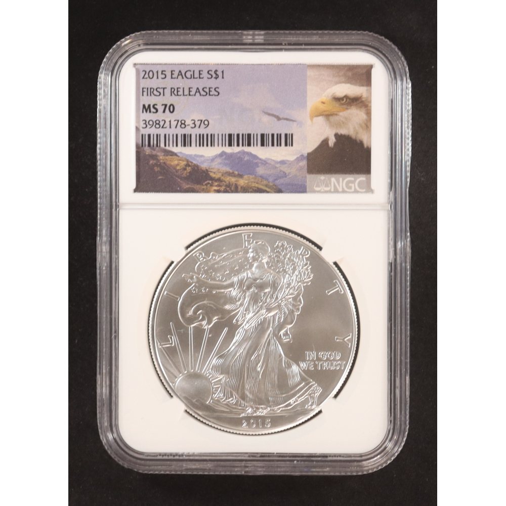 2015 American $1 Dollar Silver Eagle, First Releases (NGC MS70) at PristineAuction.com