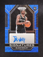 Blake Wesley 2022-23 Panini Prizm Signatures Blue Wave #RSI-BWE RC at PristineAuction.com