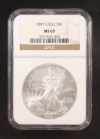 2009 American $1 Dollar Silver Eagle (NGC MS69) at PristineAuction.com