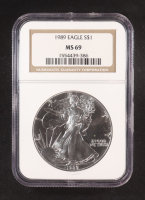 1989 American $1 Dollar Silver Eagle (NGC MS69) at PristineAuction.com
