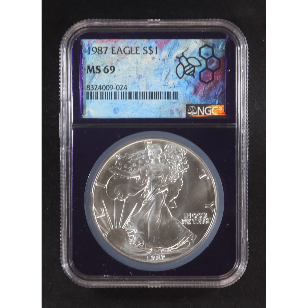 1987 American $1 Dollar Silver Eagle (NGC MS69) at PristineAuction.com